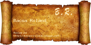 Bacsa Roland névjegykártya